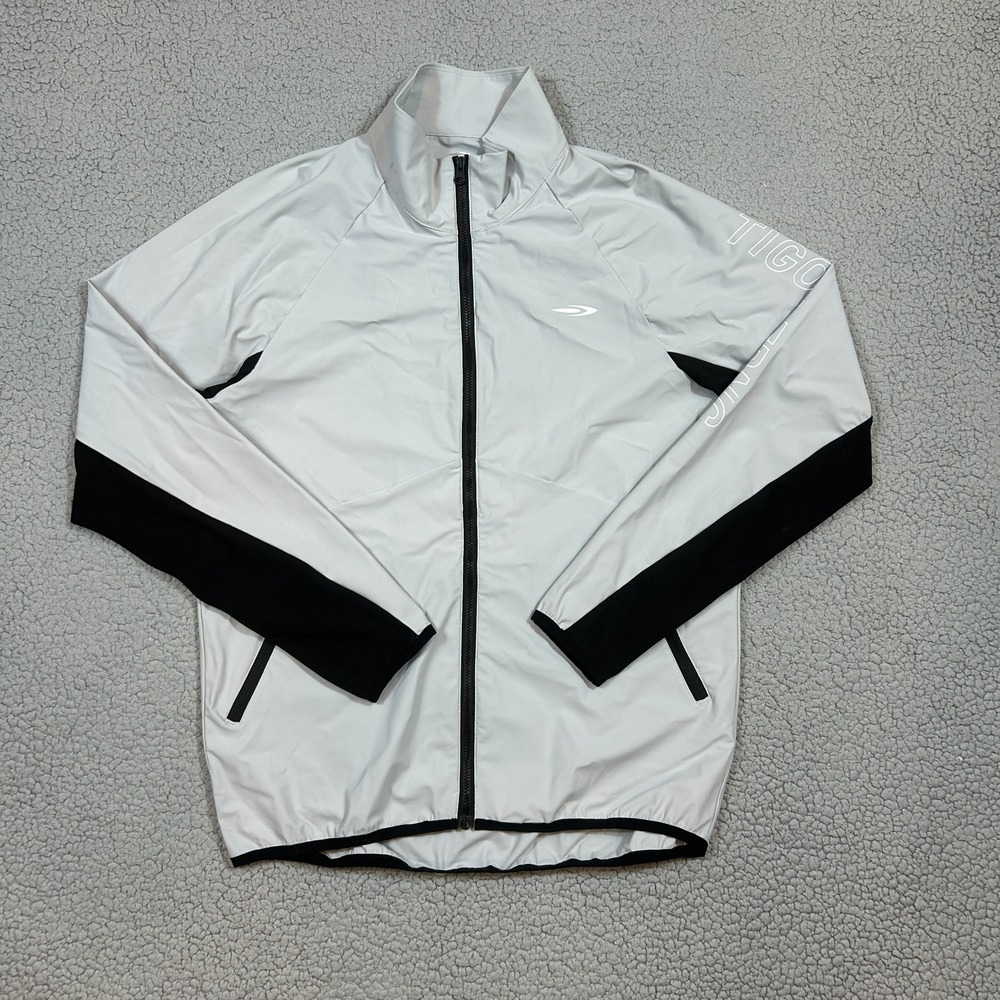 Tigora Long Sleeve‎ Track Jacket Light Gray Mens Size Small Full Zip